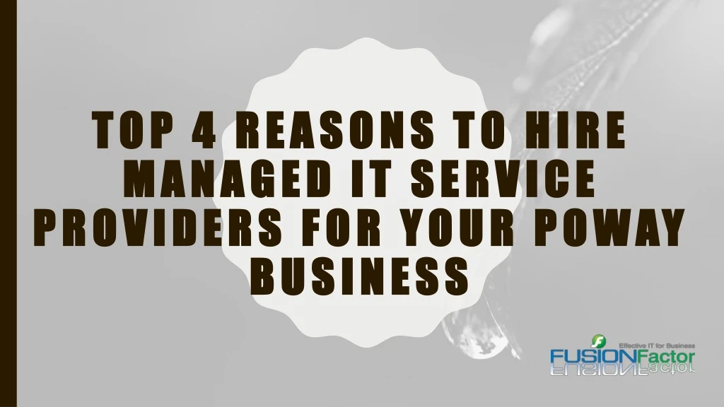 top 4 reasons to hire managed it service providers for your poway business