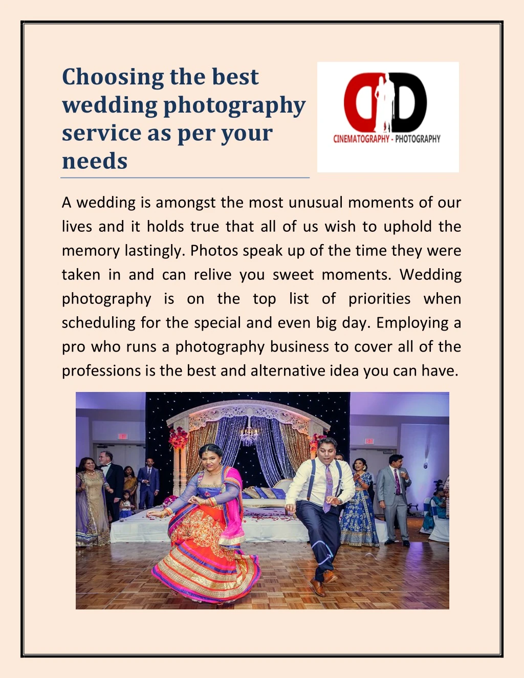 choosing the best wedding photography service