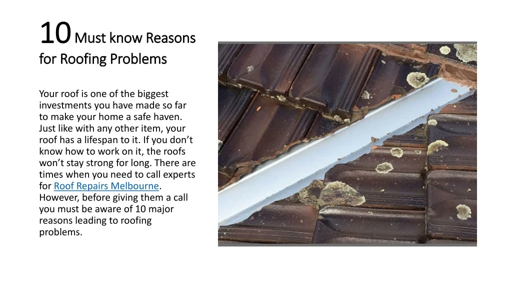 10 must know reasons for roofing problems