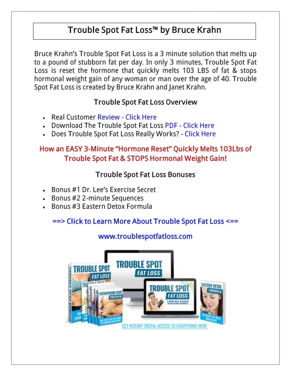 (PDF) Trouble Spot Fat Loss System PDF Free Download: Bruce Krahn