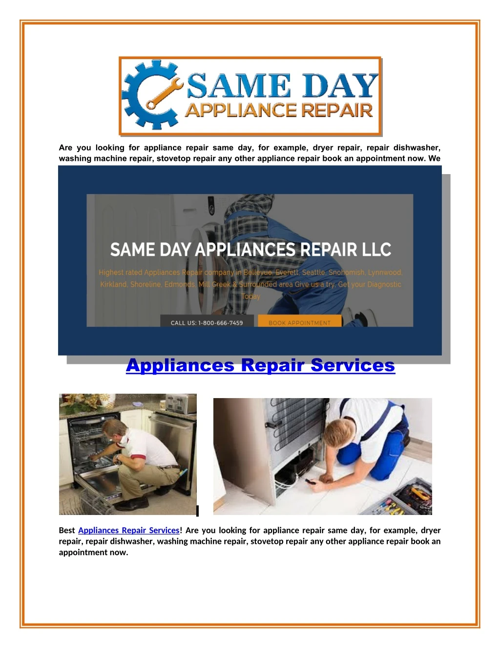 are you looking for appliance repair same