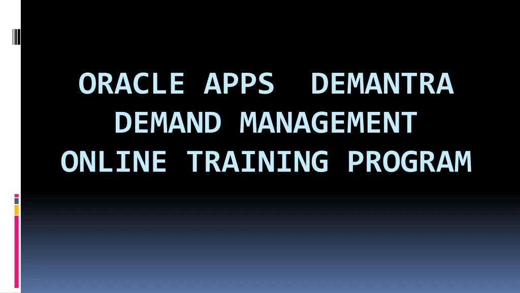oracle apps demantra demand management online training program