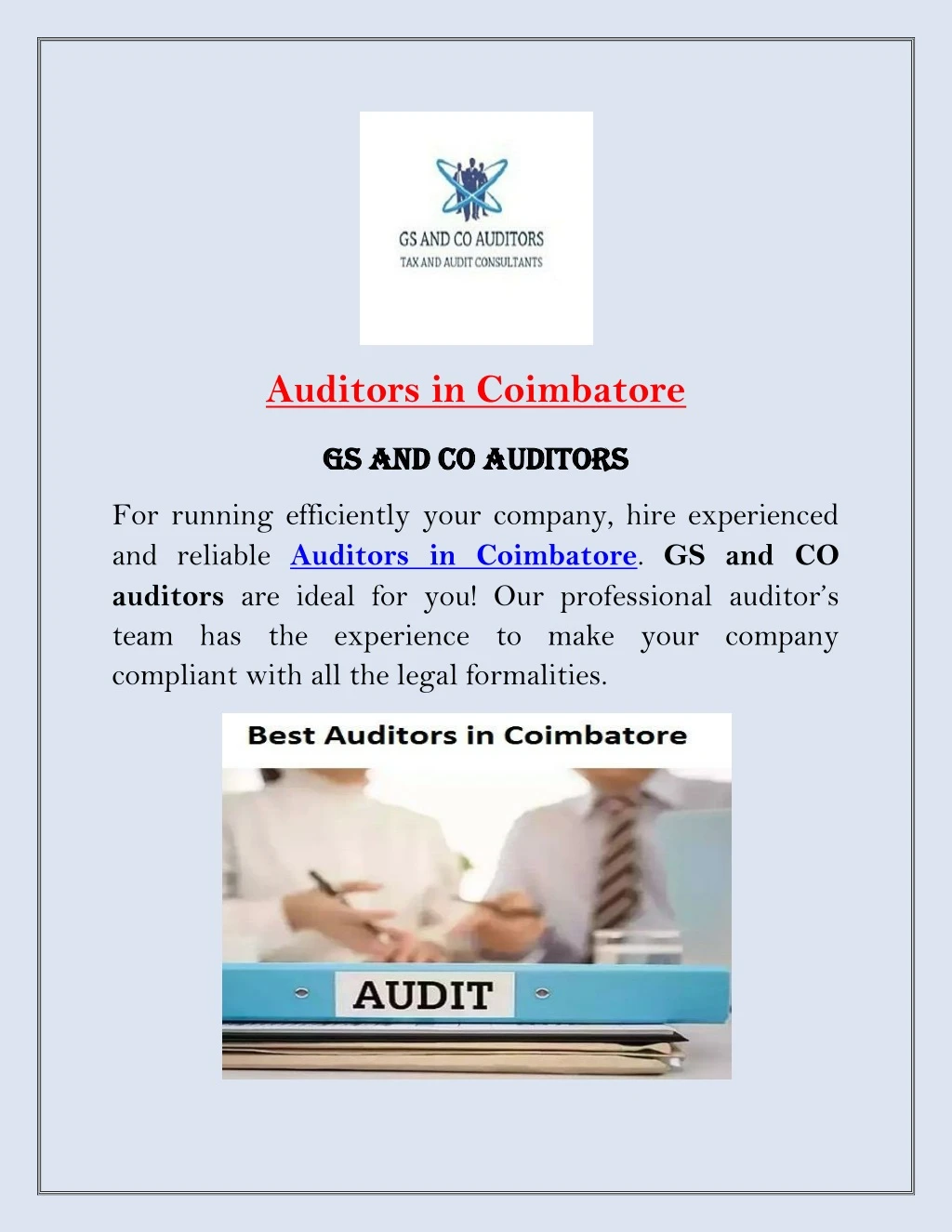 auditors in coimbatore