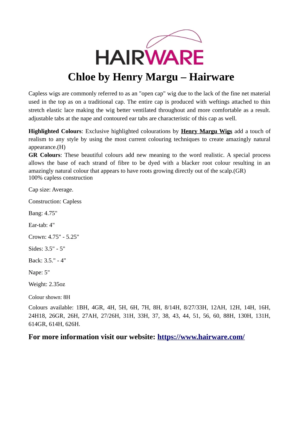 chloe by henry margu hairware