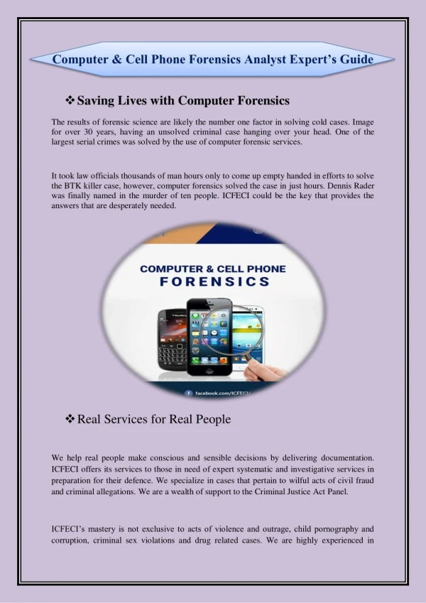 computer cell phone forensics analyst expert