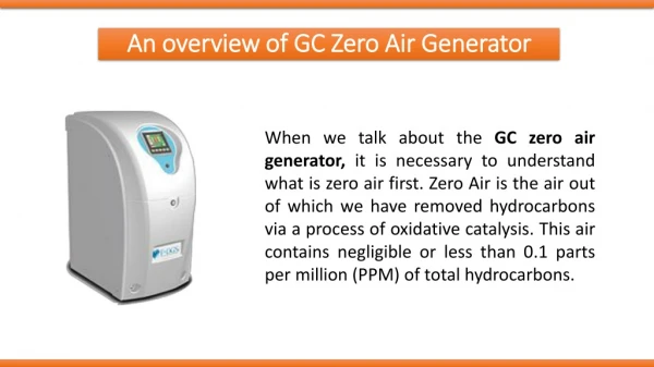 an overview of gc zero air generator an overview