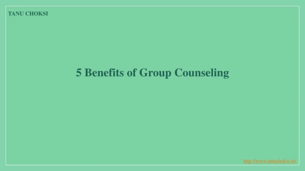 5 benefits of group counseling