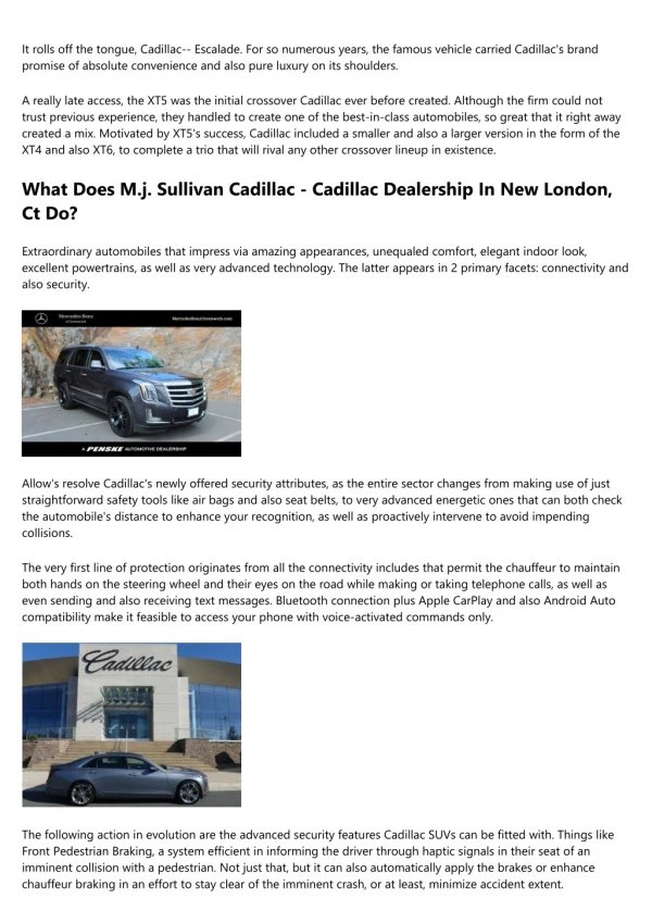What Does Connecticut Cadillac Luxury Experience - Northwest Hills ... Mean?