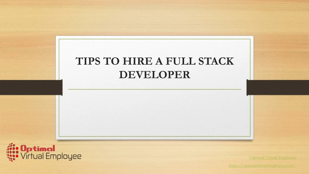 tips to hire a full stack developer