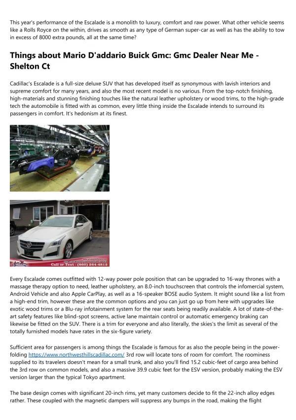 Examine This Report on D'addario Cadillac In Shelton - Bridgeport & New Haven, Ct ...