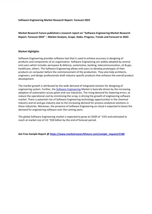 software engineering market research report