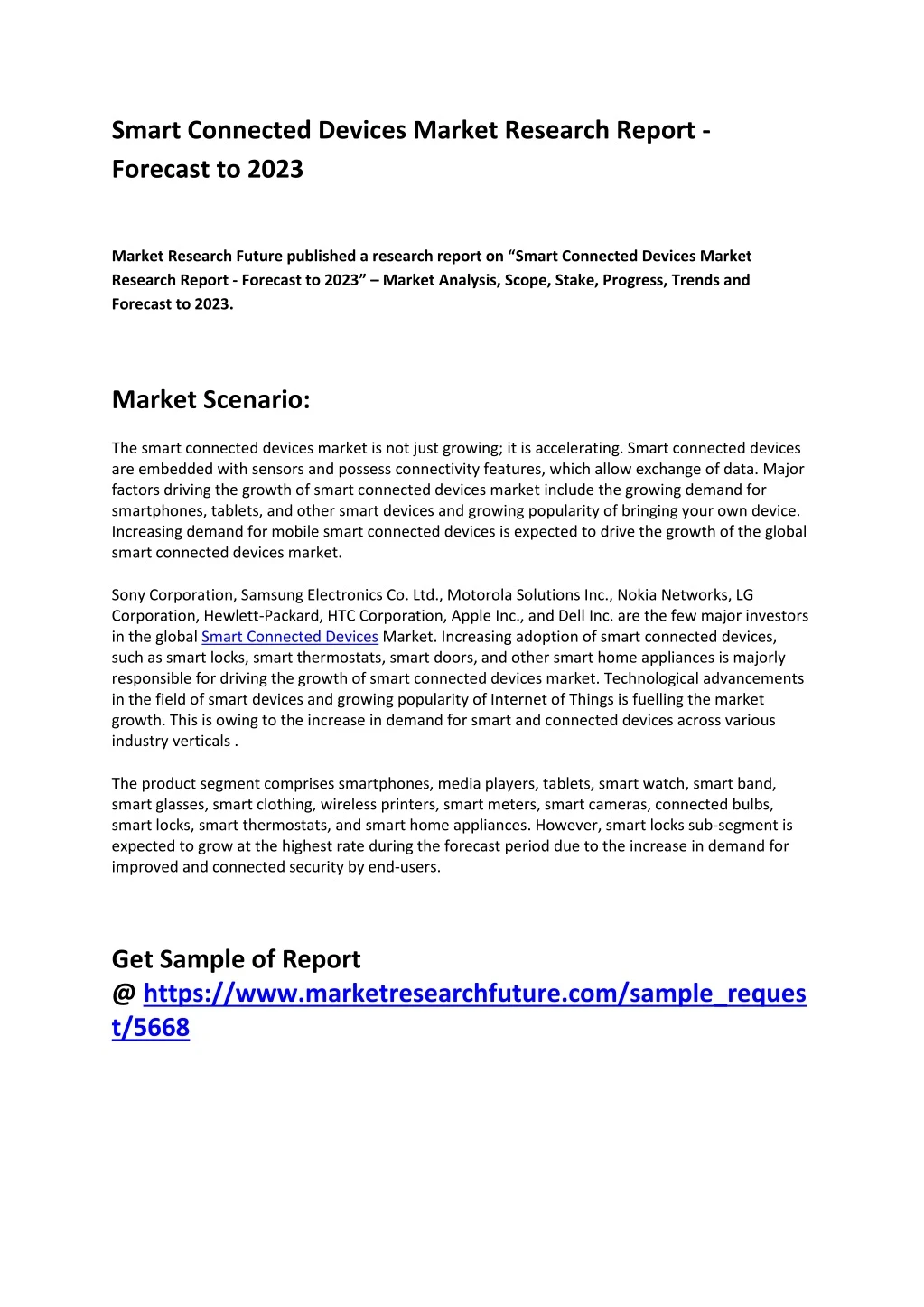smart connected devices market research report