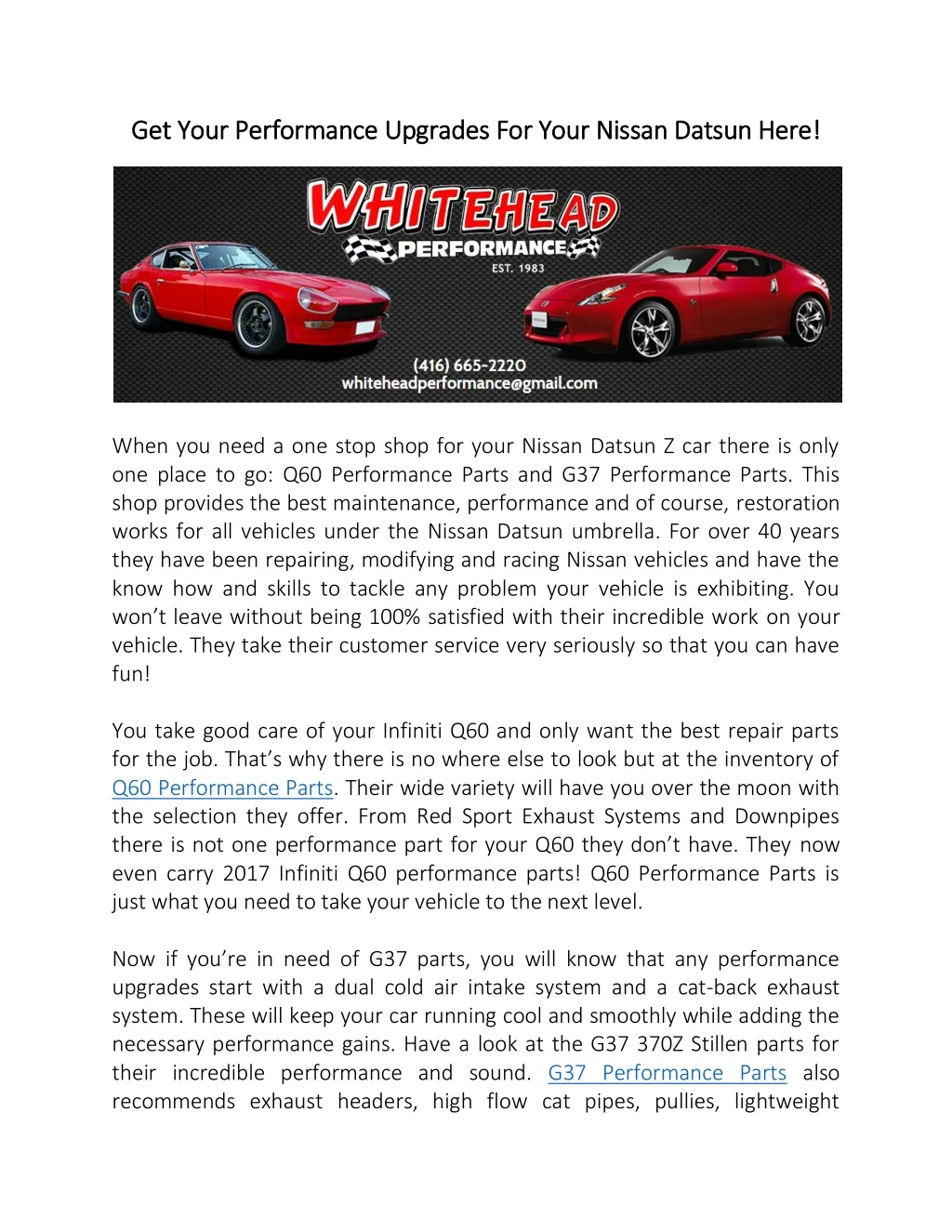 get your performance upgrades for your nissan