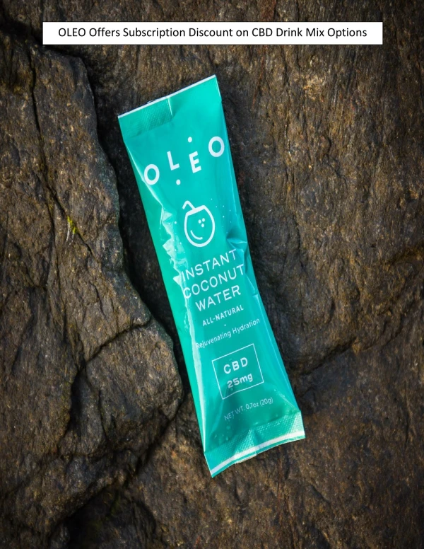 OLEO Offers Subscription Discount on CBD Drink Mix Options