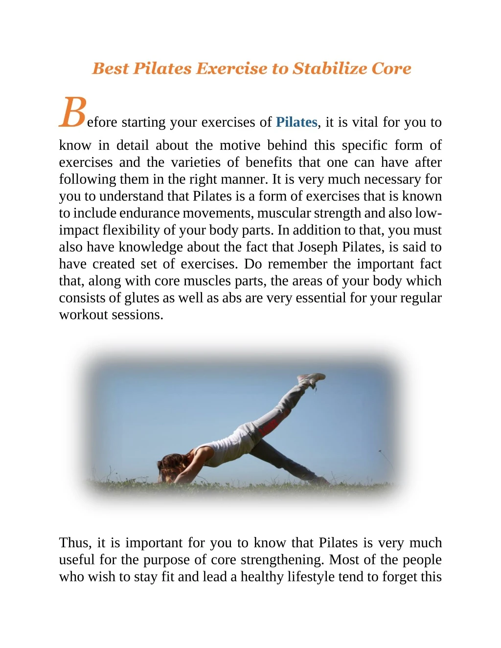 best pilates exercise to stabilize core b efore