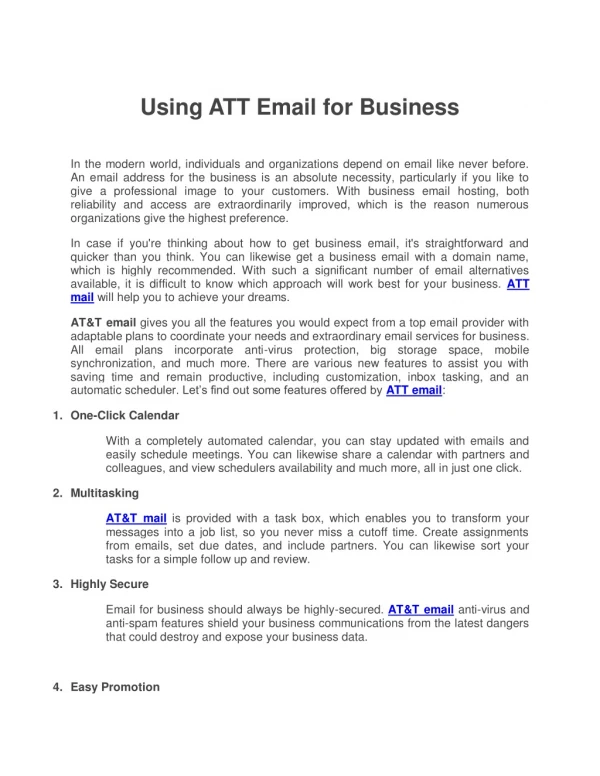 Using ATT Email for Business