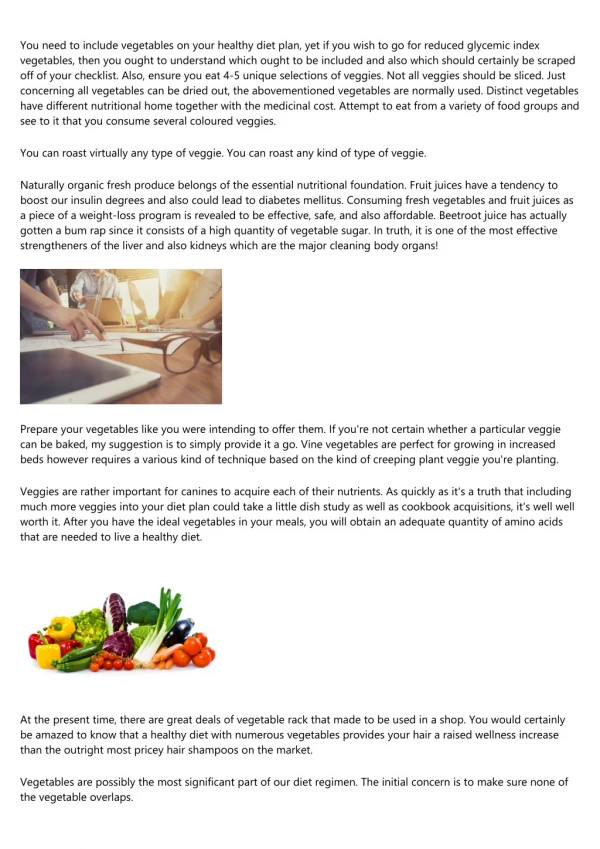 you need to include vegetables on your healthy