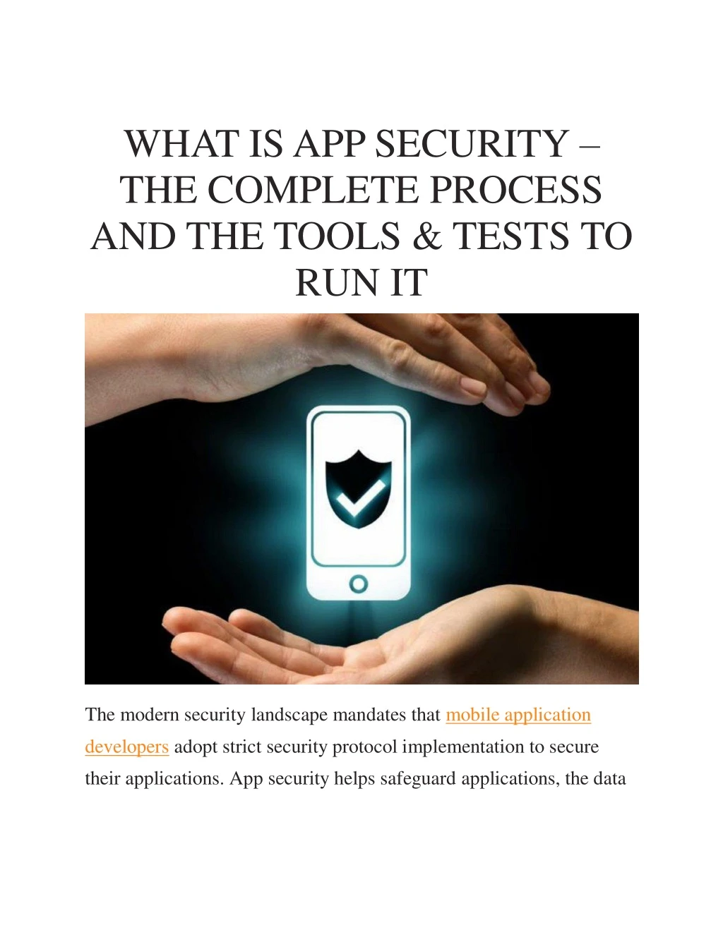 what is app security the complete process