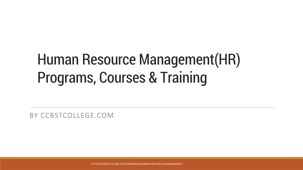 human resource management hr programs courses training