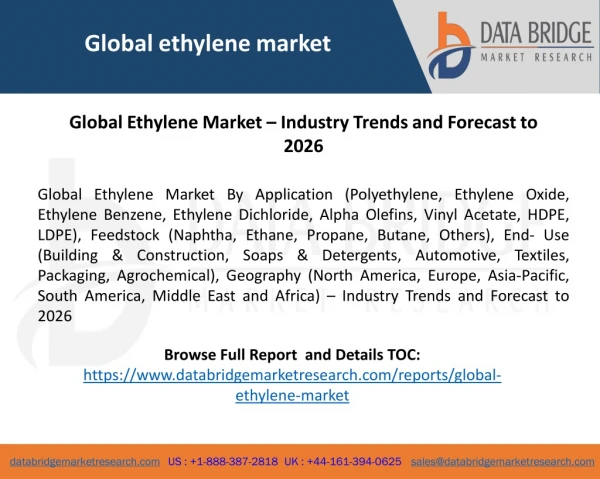 Global Ethylene Market – Industry Trends and Forecast to 2026
