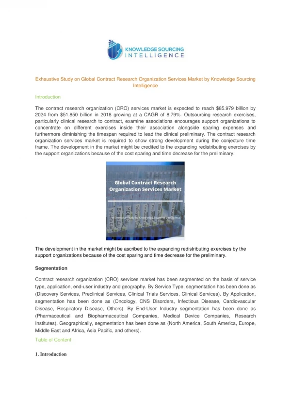 exhaustive study on global contract research