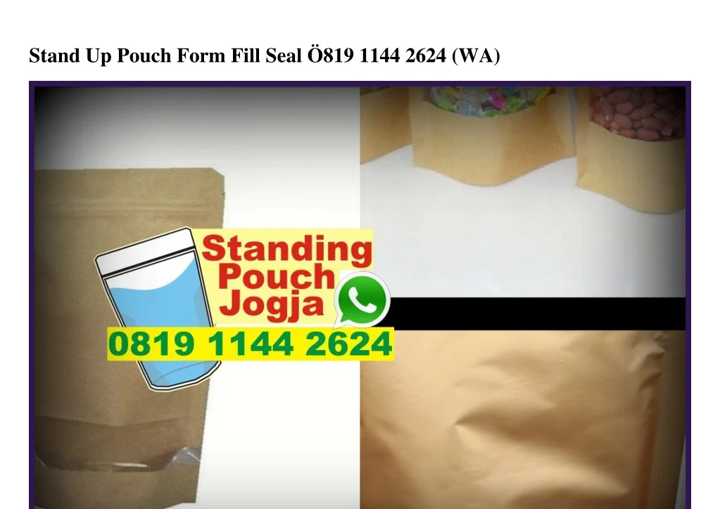 stand up pouch form fill seal 819 1144 2624 wa