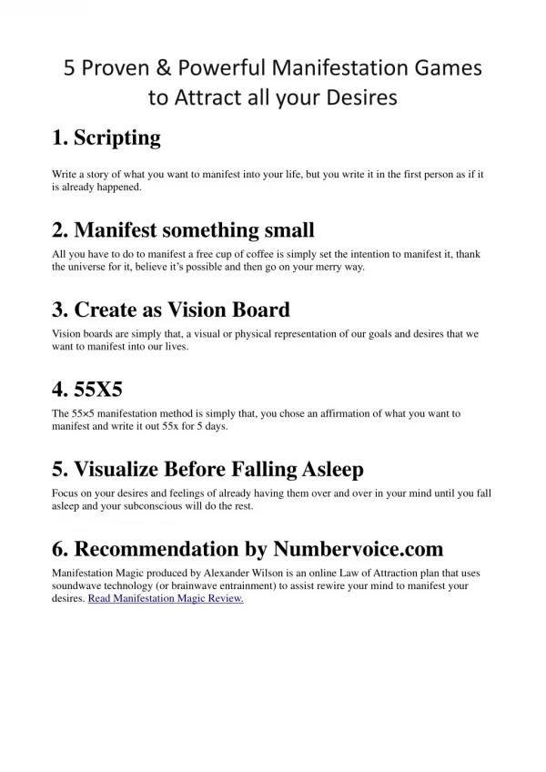 5 proven powerful manifestation games to attract