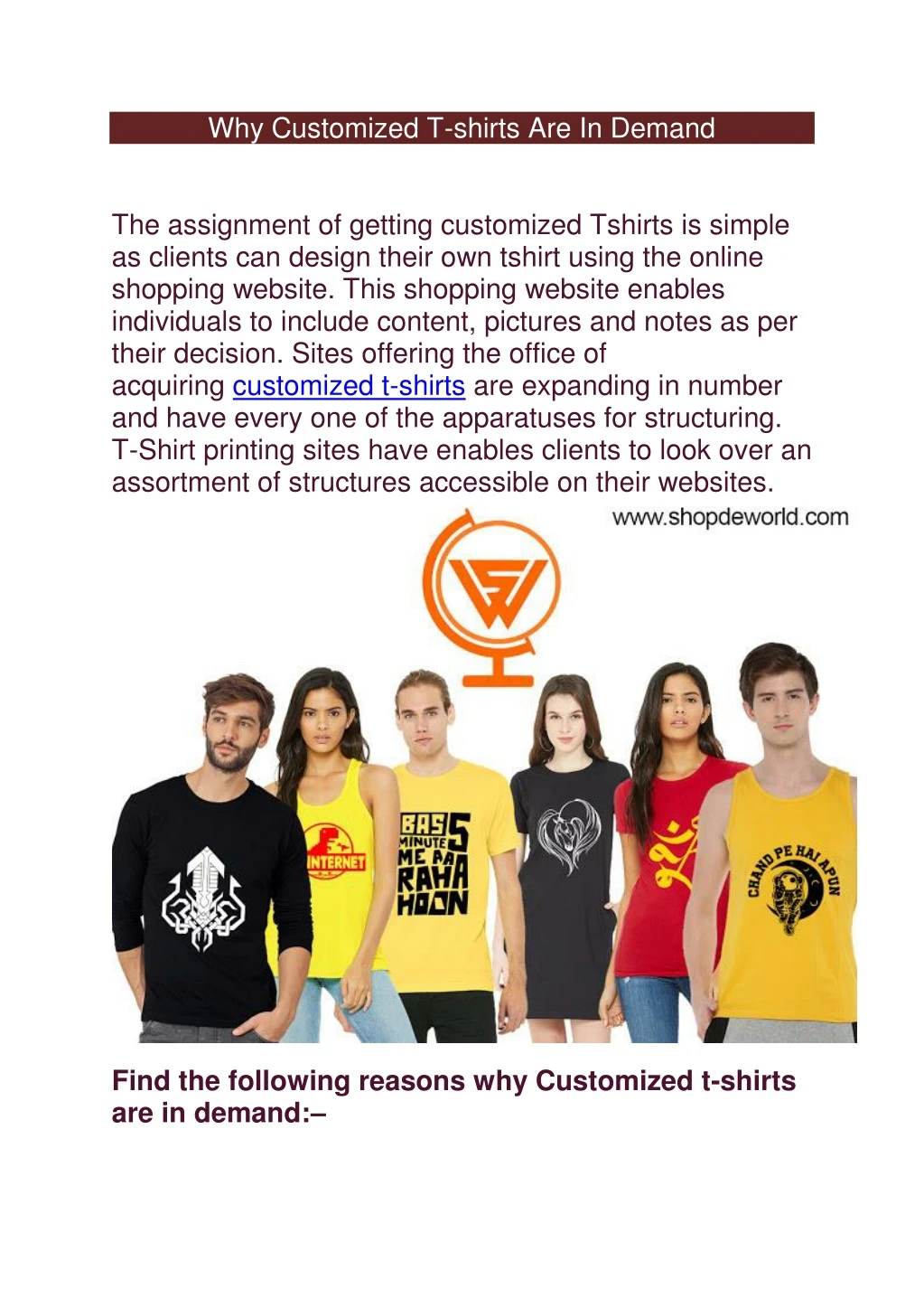 why customized t shirts are in demand