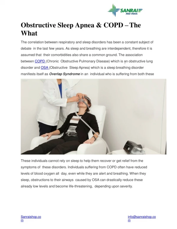 obstructive sleep apnea copd the what
