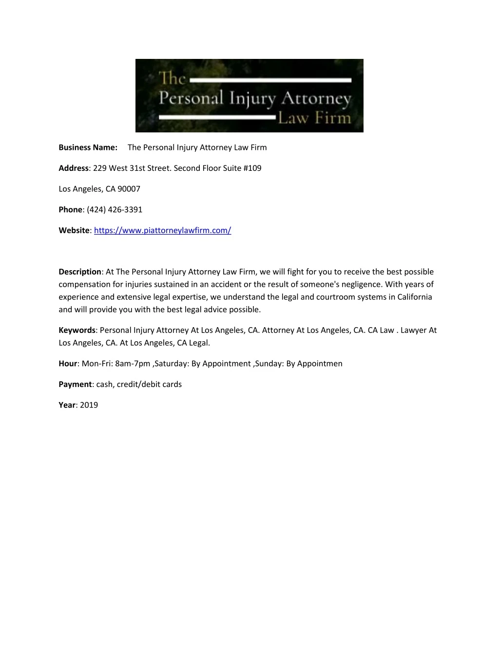 business name the personal injury attorney