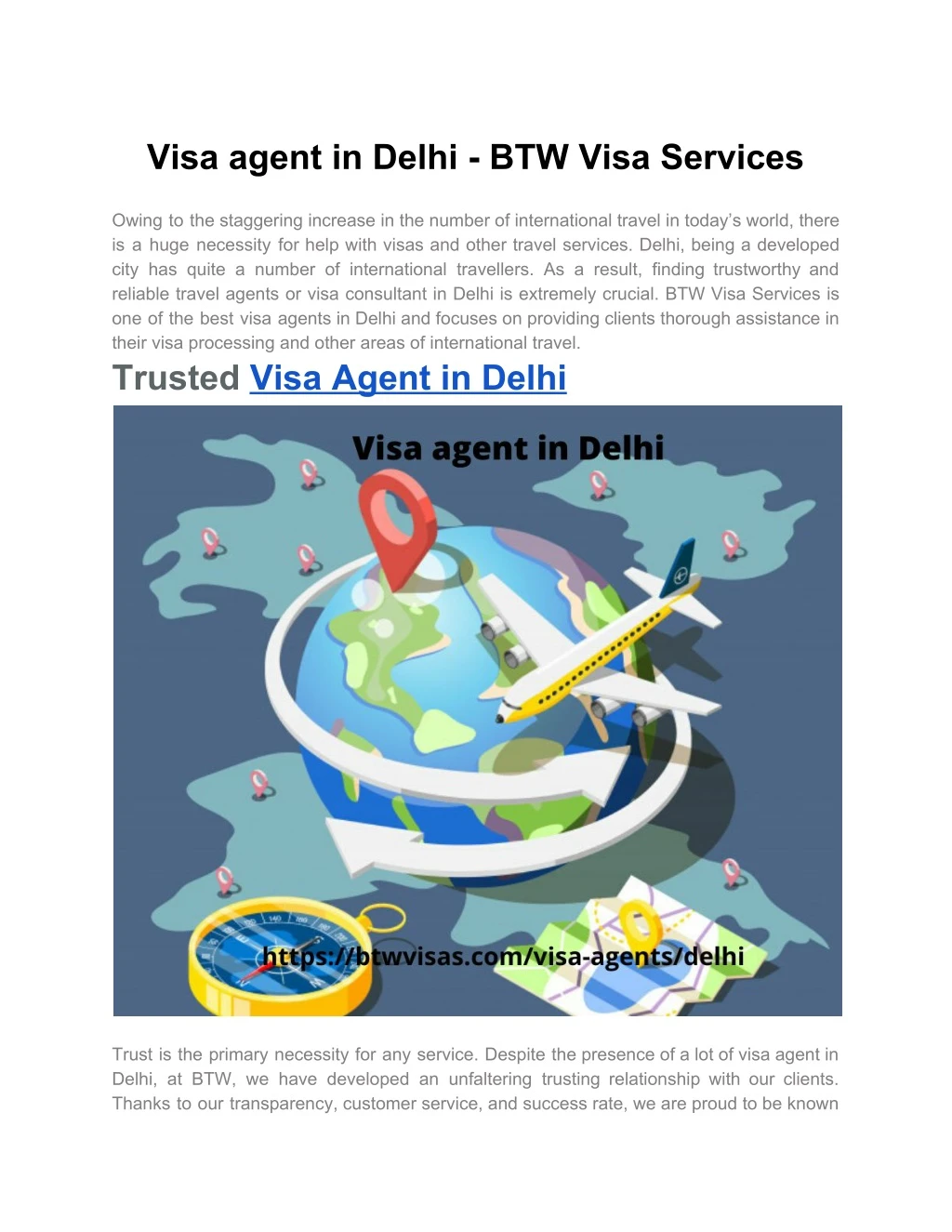 visa agent in delhi btw visa services