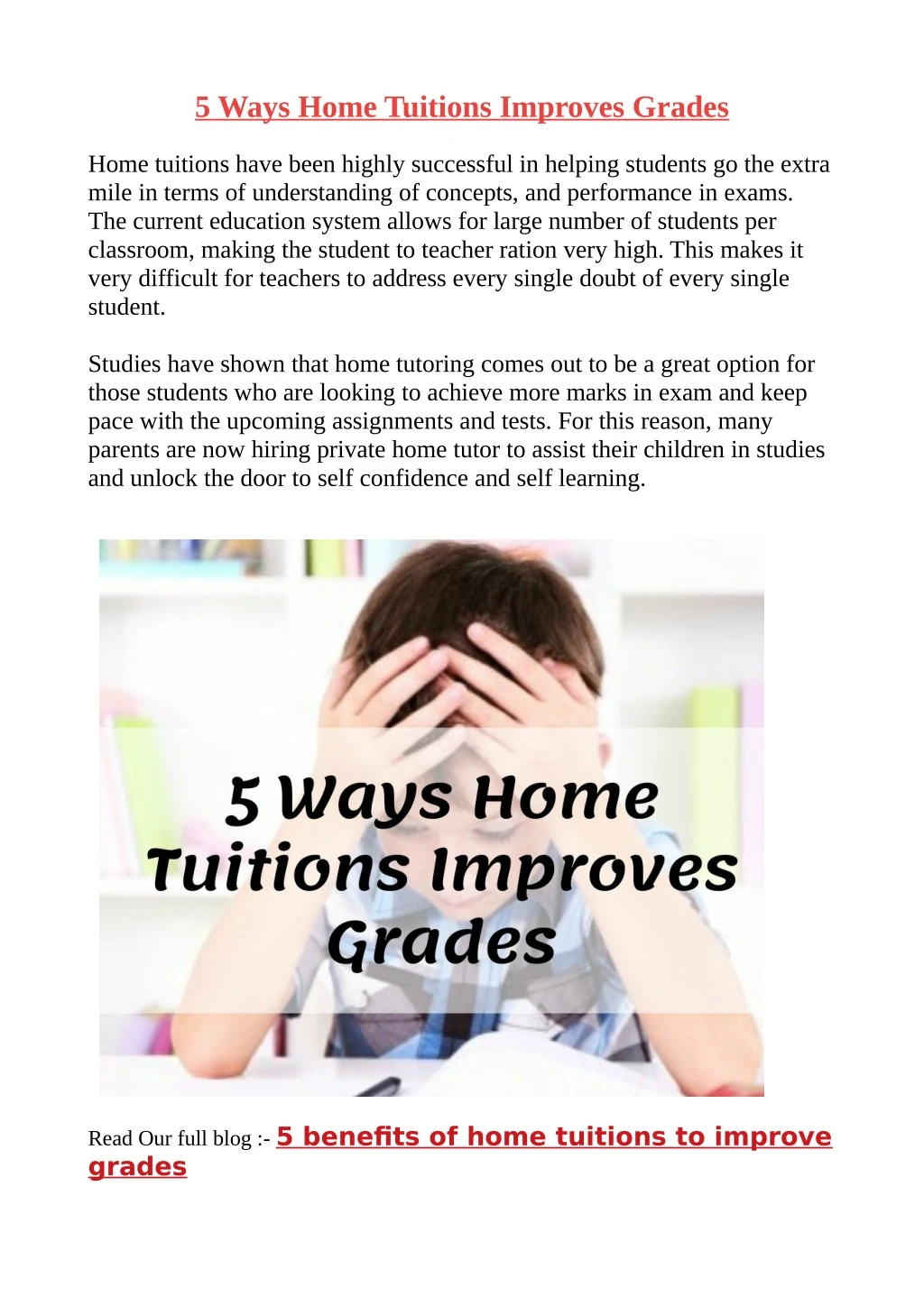 5 ways home tuitions improves grades
