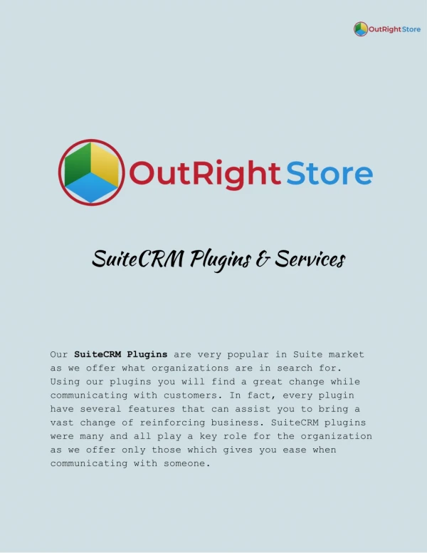 SuiteCRM Plugins & Extensions | Outright Store