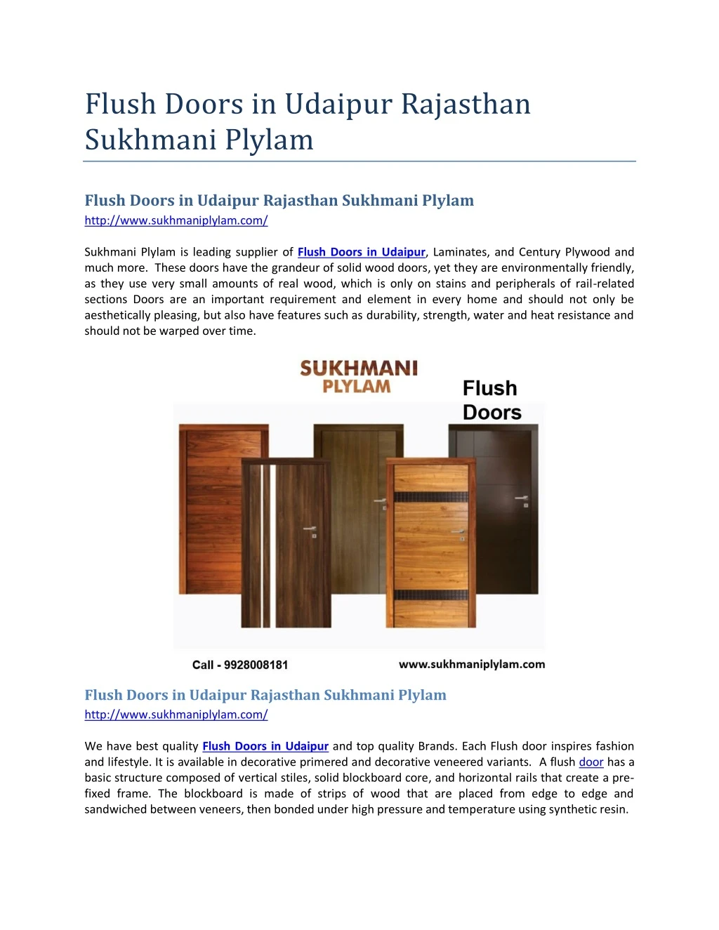 flush doors in udaipur rajasthan sukhmani plylam