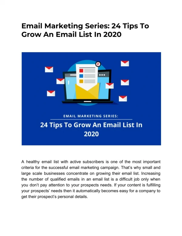 email marketing series 24 tips to grow an email