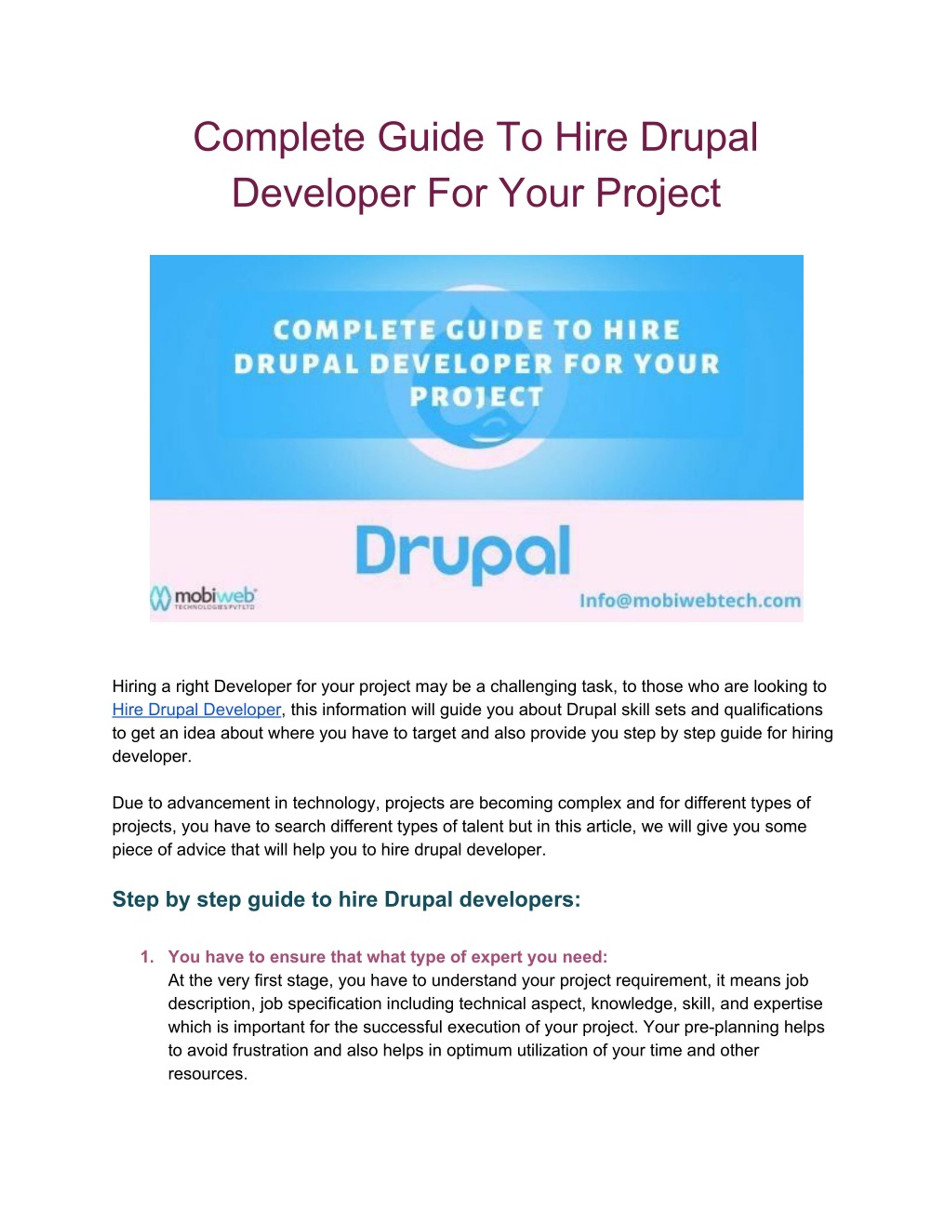 PPT - Complete Guide To Hire Drupal Developer For Your Project ...