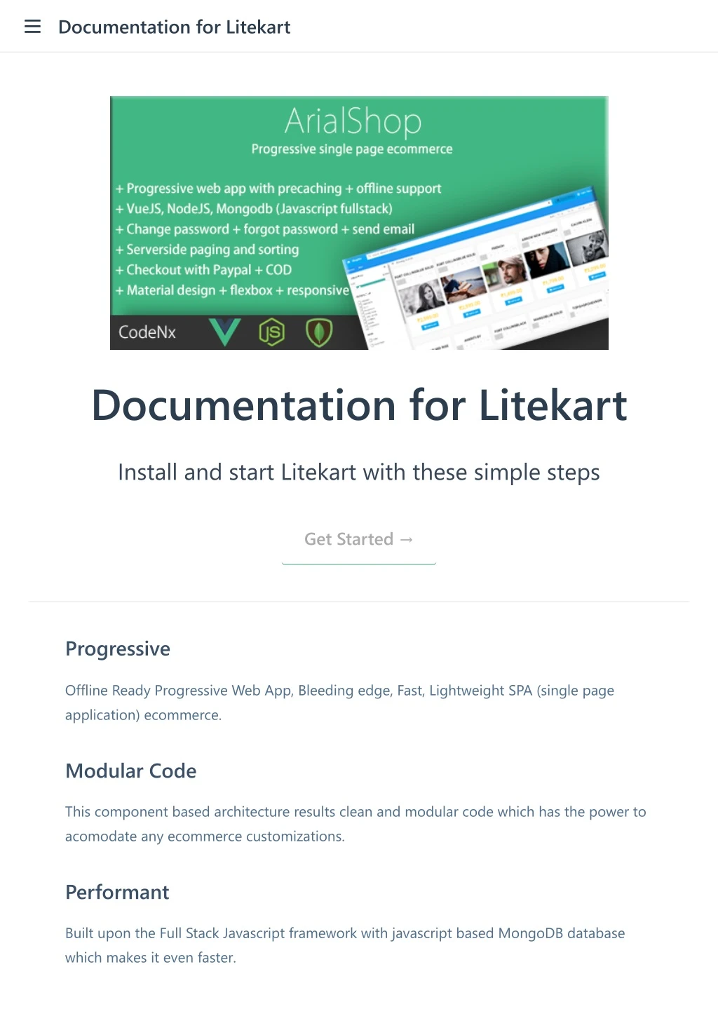 documentation for litekart