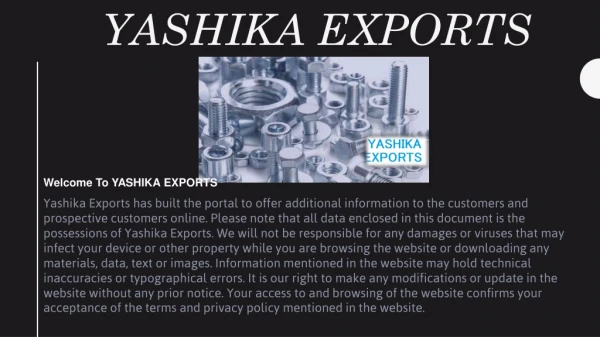 Structural Fasteners | Industrial Fasteners | yashikaexports