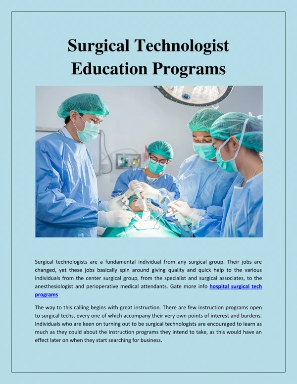 surgical tech training online free