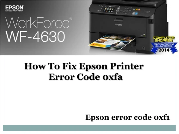 How To Fix Epson Printer Error Code 0xfa