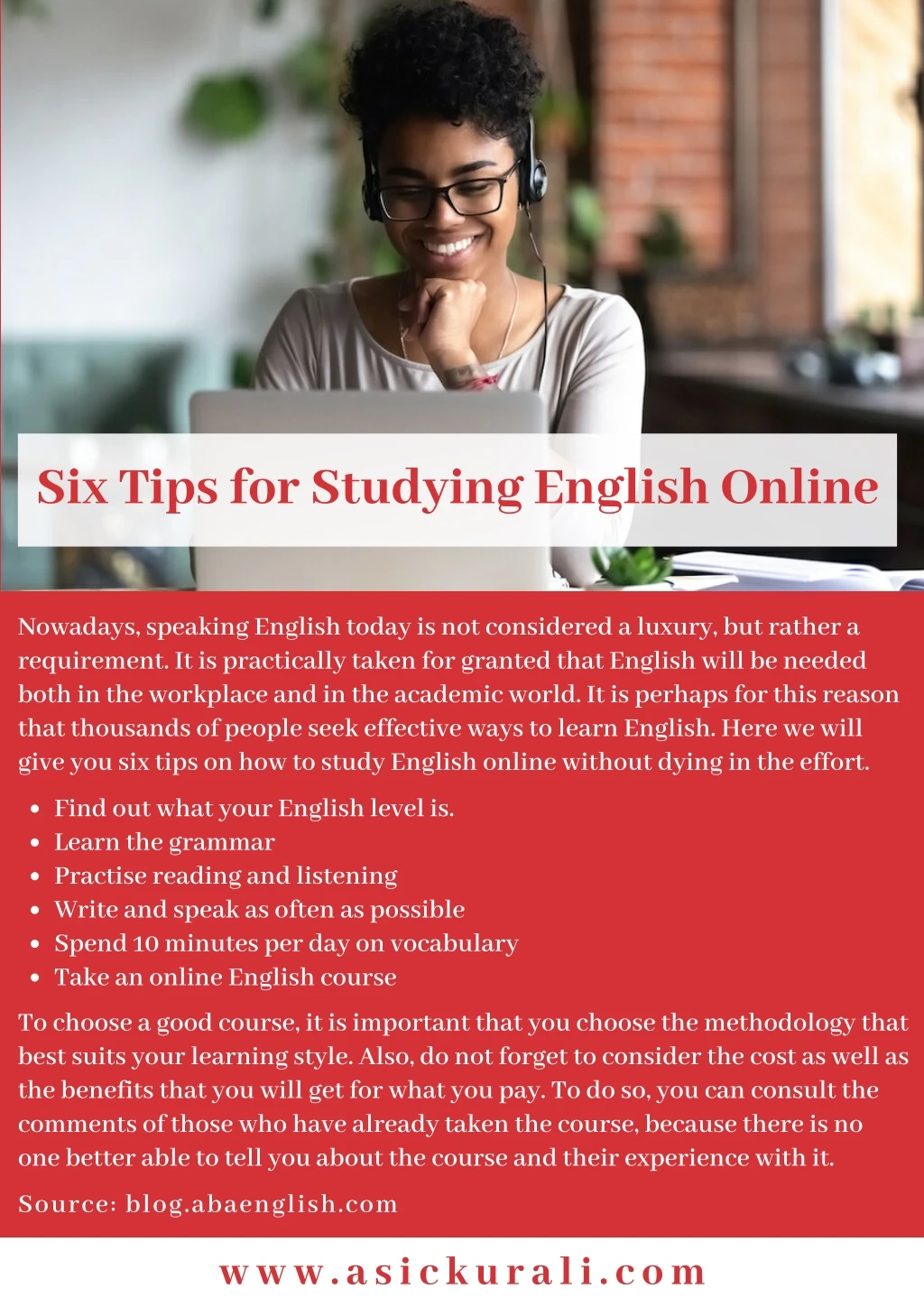 six tips for studying english online