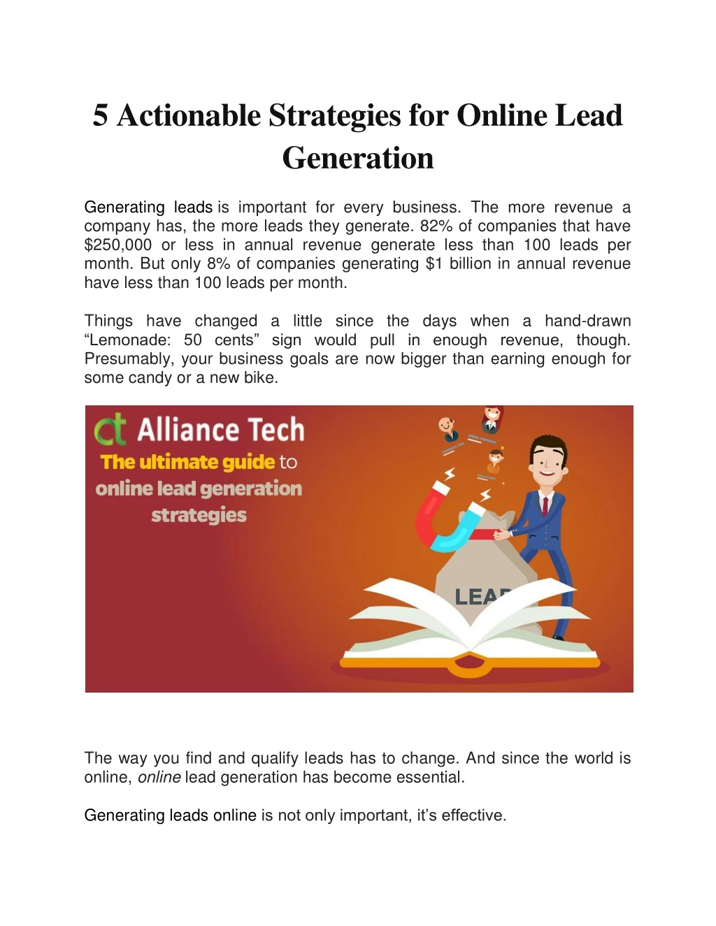 5 actionable strategies for online lead generation