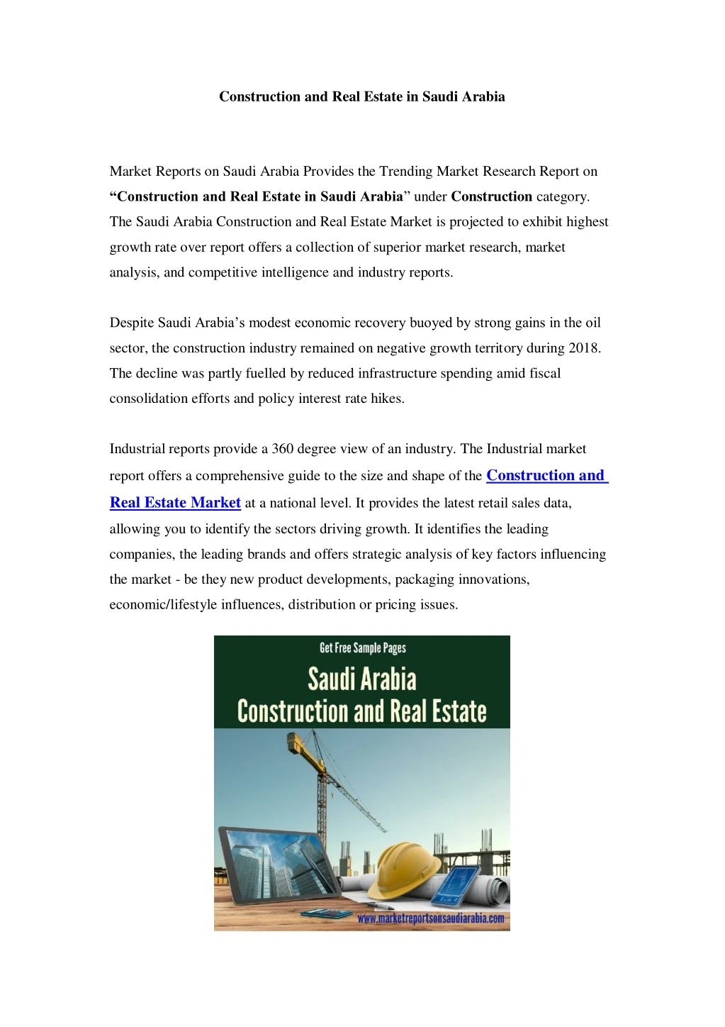 construction and real estate in saudi arabia