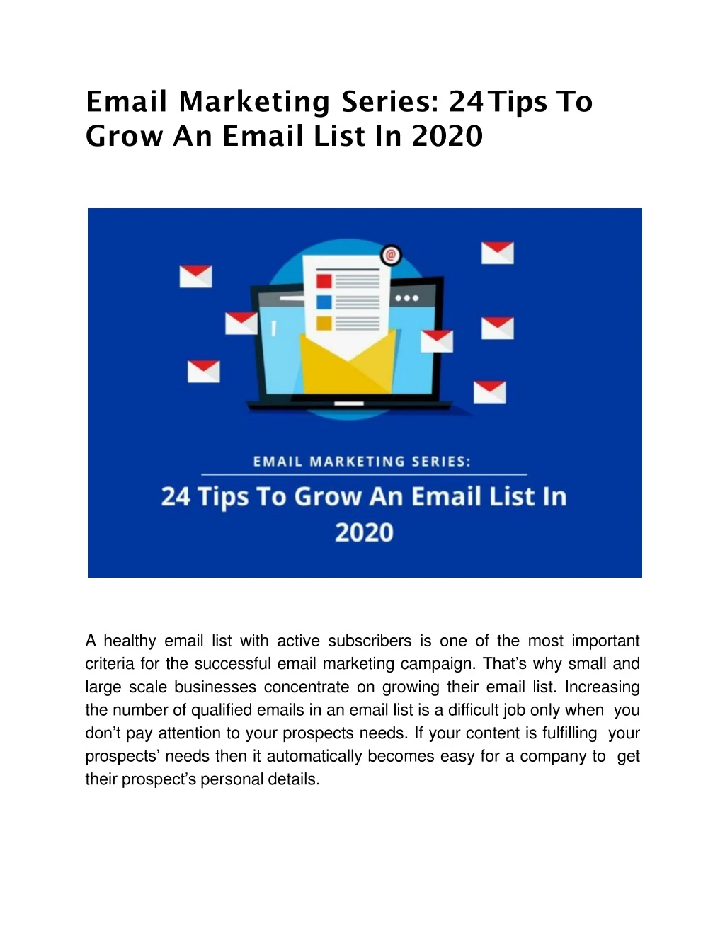 email marketing series 24 tips to grow an email list in 2020