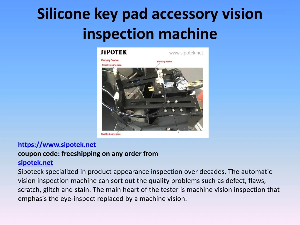 silicone key pad accessory vision inspection machine