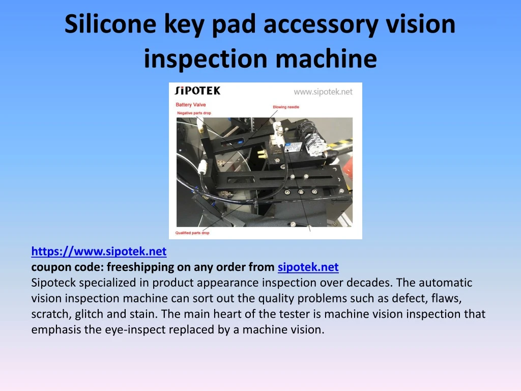 silicone key pad accessory vision inspection machine