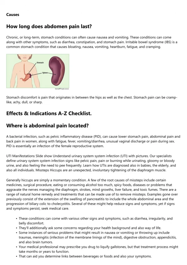 Stomach Pain: Causes, Types, and also Prevention
