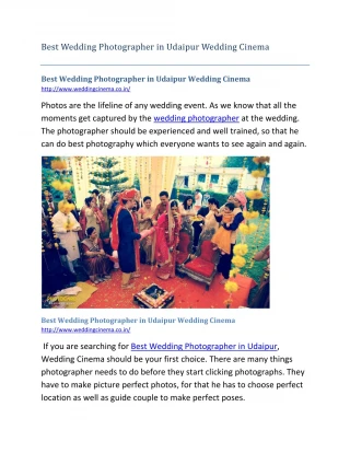 Best Wedding Photographer in Udaipur Wedding Cinema
