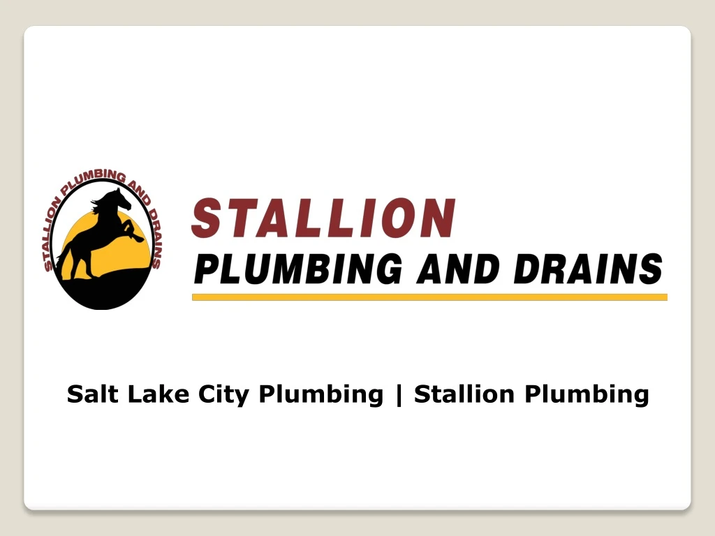 salt lake city plumbing stallion plumbing