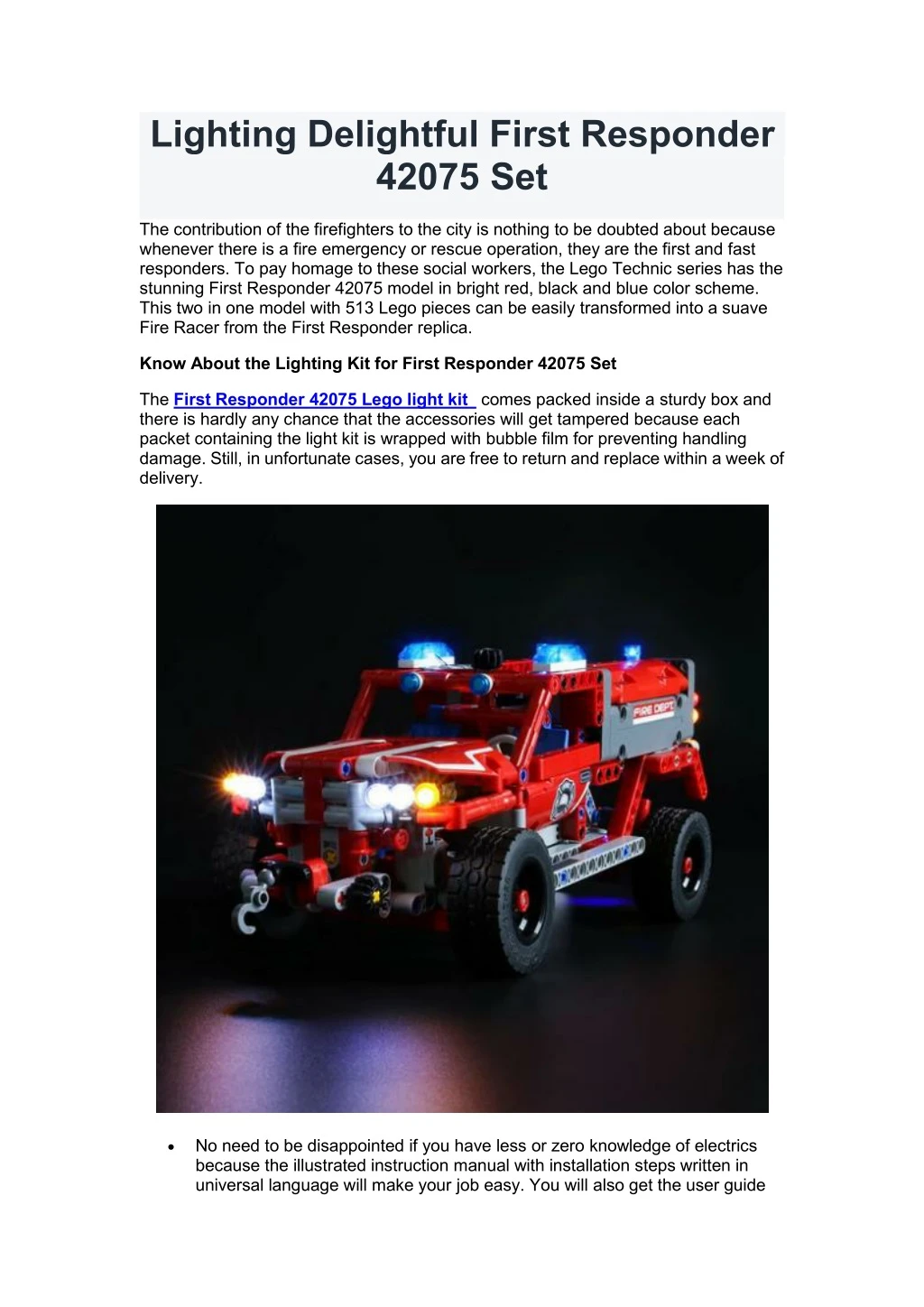 lighting delightful first responder 42075 set